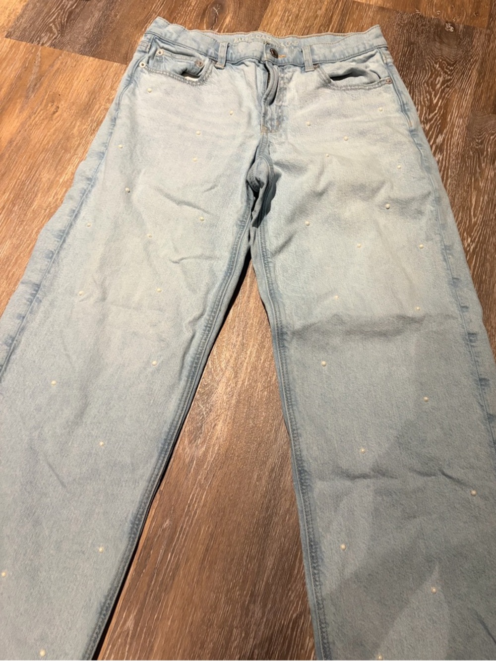 American Eagle Outfitters Light Blue Denim Jeans with Subtle Stitching